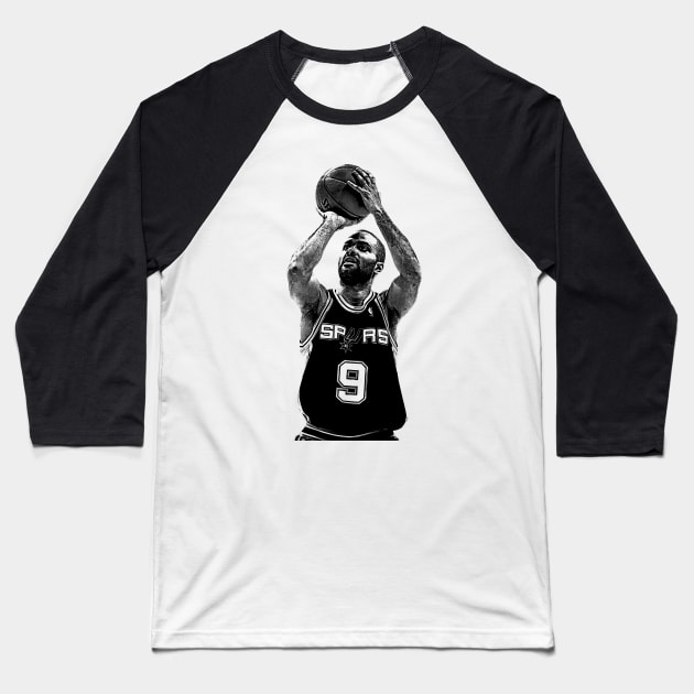 Tony Parker - Pencil Draw Baseball T-Shirt by Zluenhurf